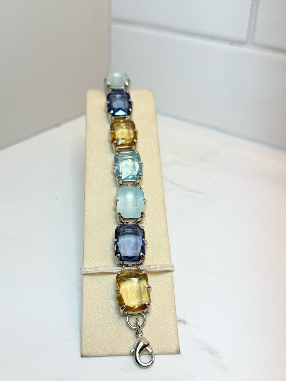 R.J. Graziano Statement Bracelet Multi Stone Gold Tone